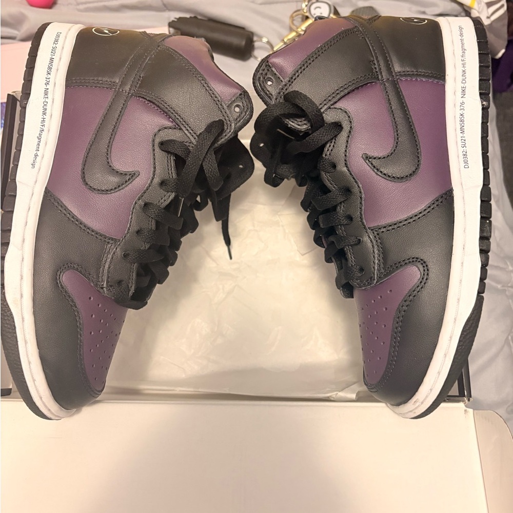 Nike Kids High-Top Sneakers Black and Purple